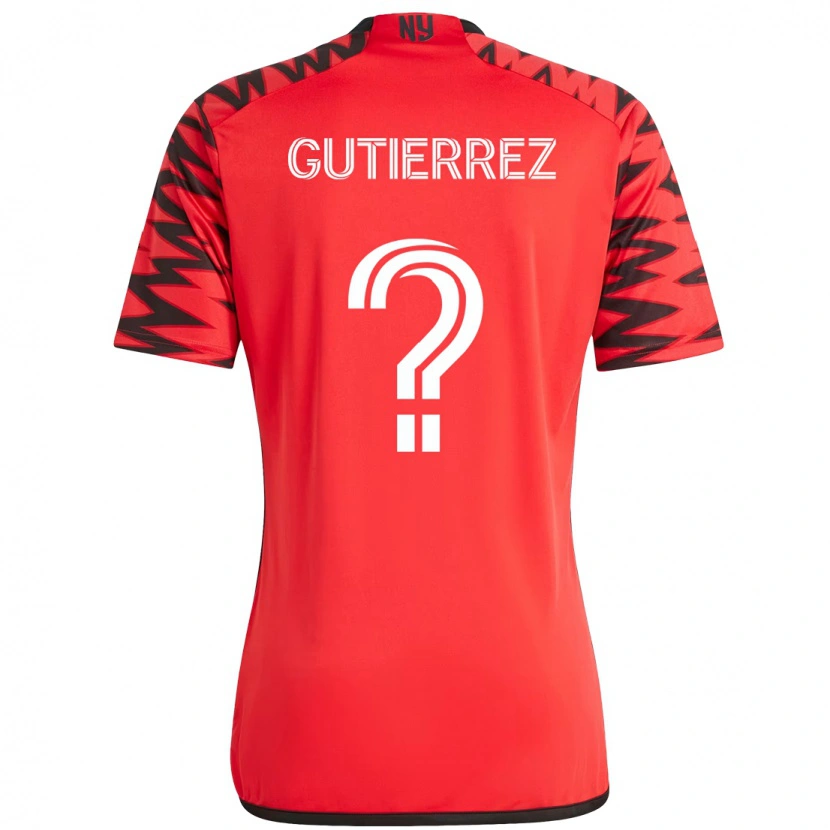 Danxen Femme Maillot Juan Gutiérrez #0 Rouge Noir Tenues Domicile 2025/26 T-Shirt