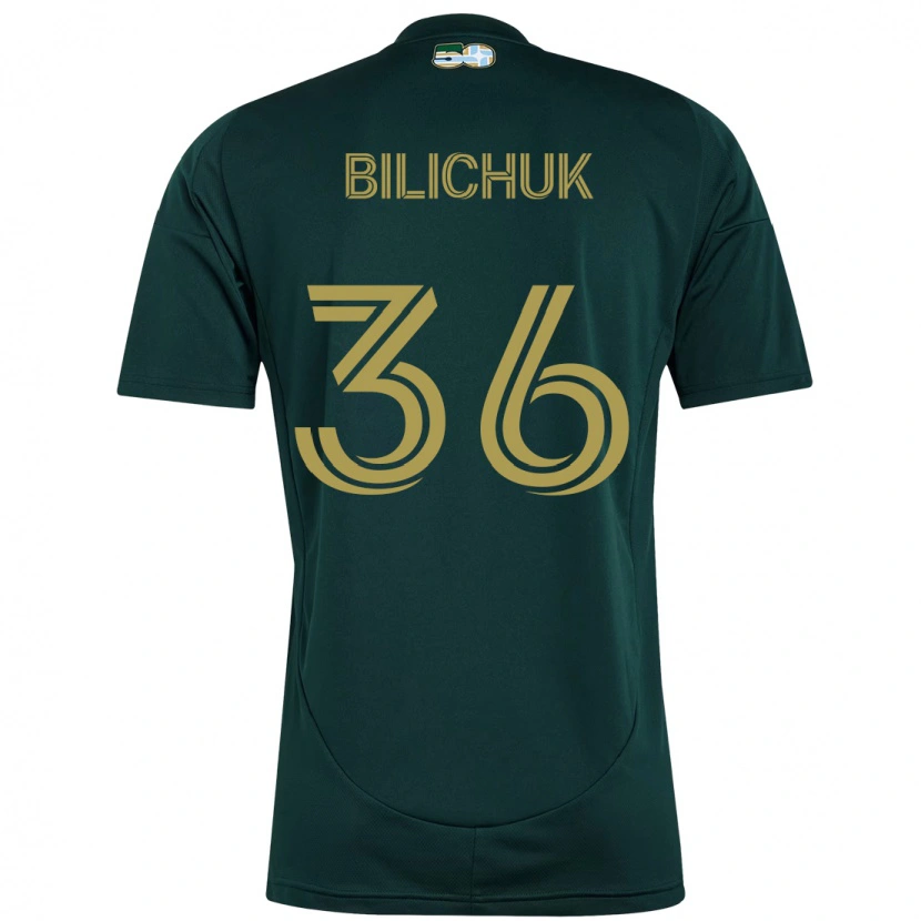 Danxen Femme Maillot Ryan Bilichuk #36 Beige Vert Tenues Domicile 2025/26 T-Shirt