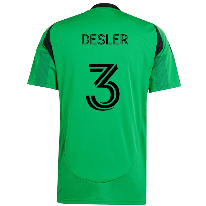 Danxen Femme Maillot Mikkel Desler #3 Blanc Vert Tenues Domicile 2025/26 T-Shirt