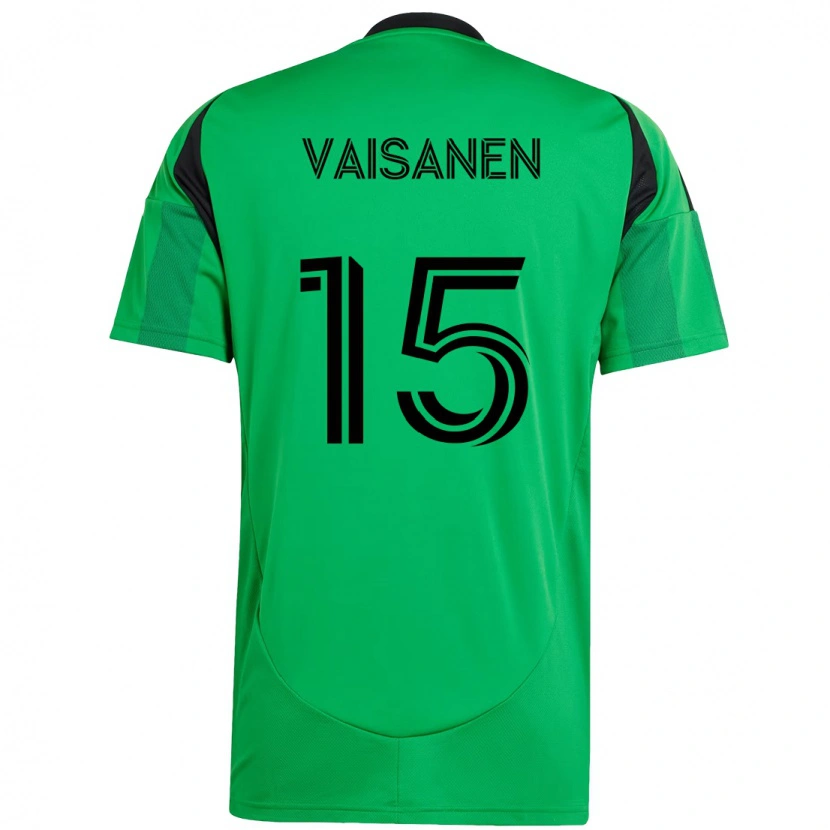 Danxen Femme Maillot Leo Väisänen #15 Blanc Vert Tenues Domicile 2025/26 T-Shirt