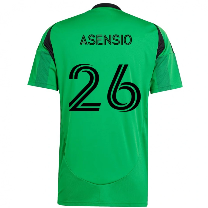 Danxen Femme Maillot Charlie Asensio #26 Blanc Vert Tenues Domicile 2025/26 T-Shirt