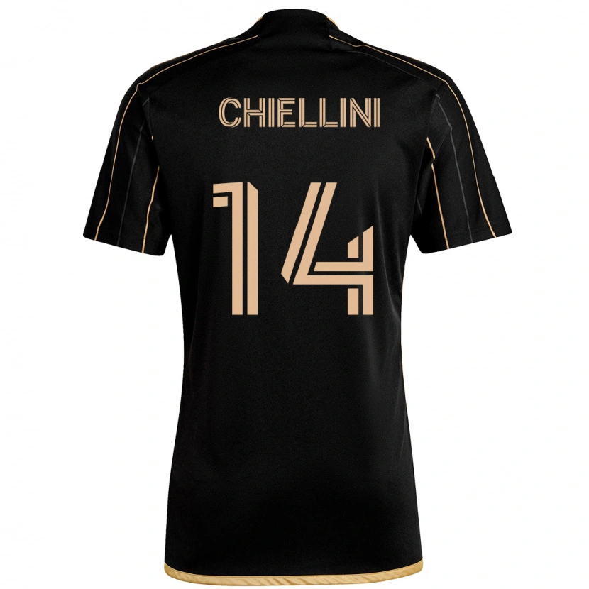 Danxen Femme Maillot Giorgio Chiellini #14 Noir Marron Tenues Domicile 2025/26 T-Shirt
