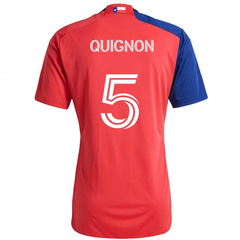 Danxen Femme Maillot Facundo Quignón #5 Bleu Clair Rouge Tenues Domicile 2025/26 T-Shirt