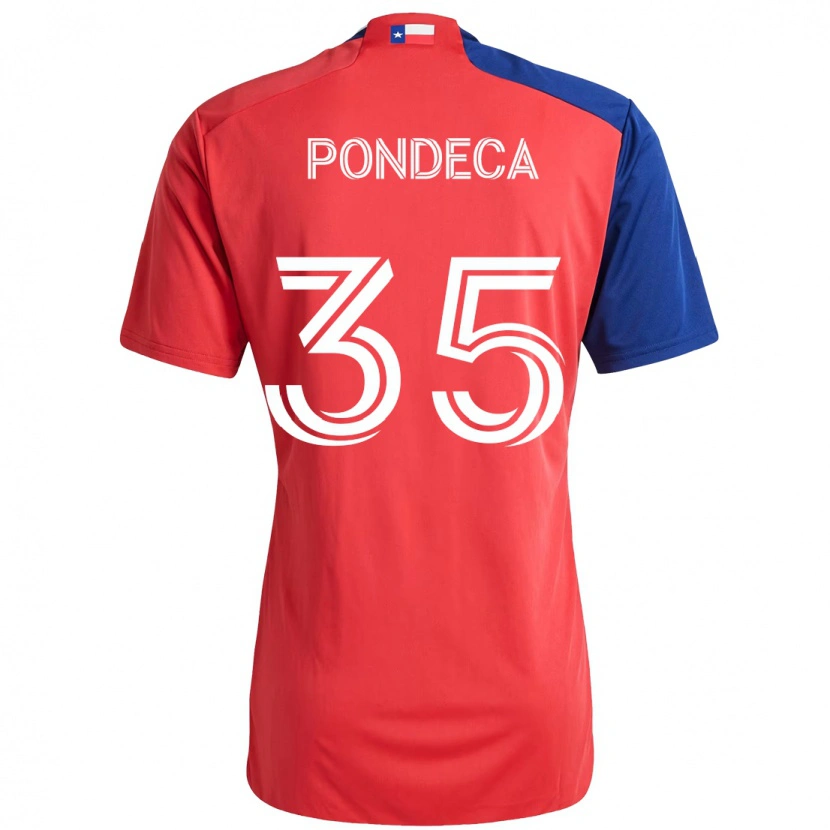 Danxen Femme Maillot Tomas Pondeca #35 Bleu Clair Rouge Tenues Domicile 2025/26 T-Shirt