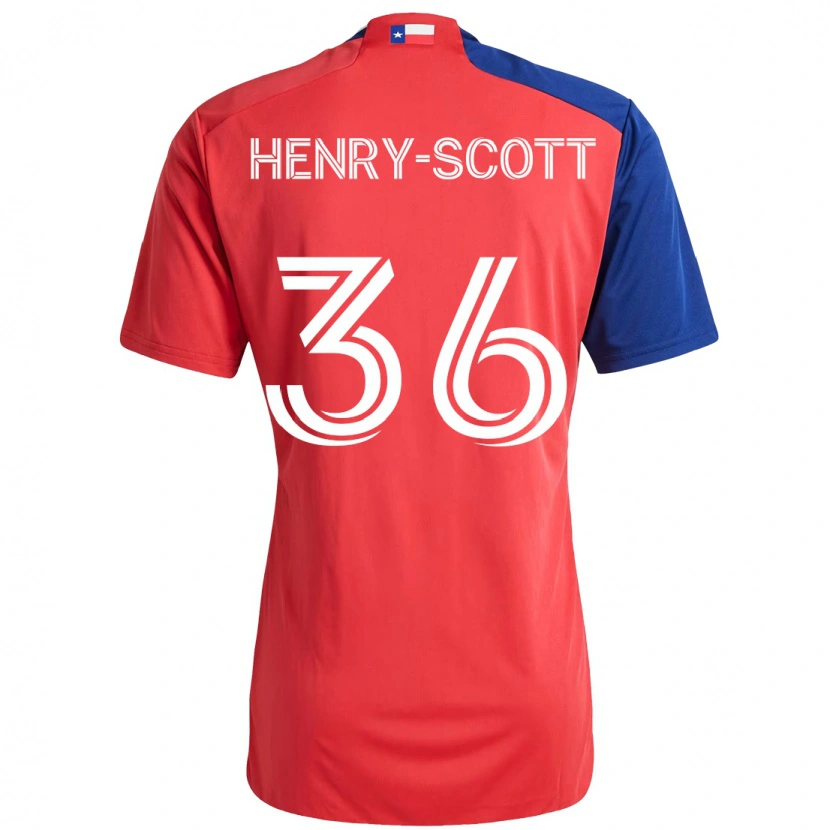 Danxen Femme Maillot Malik Henry-Scott #36 Bleu Clair Rouge Tenues Domicile 2025/26 T-Shirt