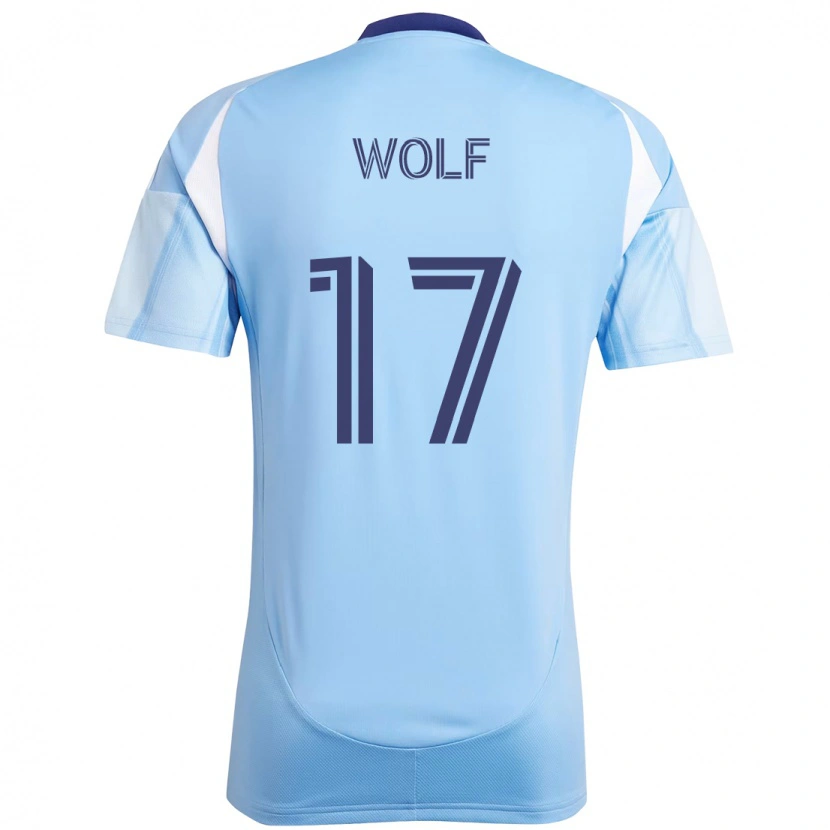 Danxen Femme Maillot Hannes Wolf #17 Bleu Clair Tenues Domicile 2025/26 T-Shirt