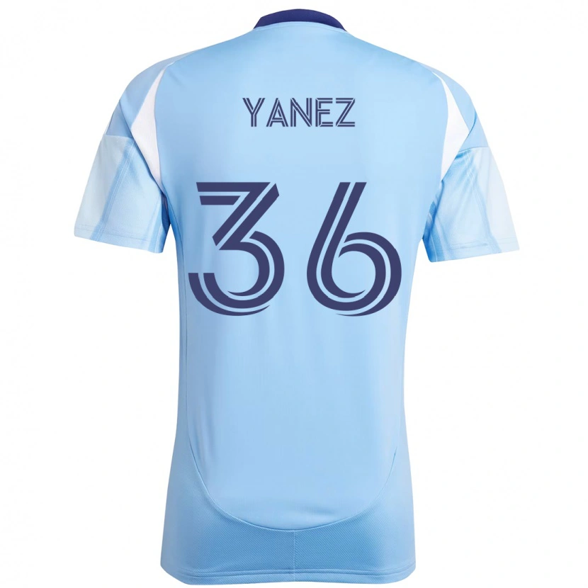 Danxen Femme Maillot Zidane Yañez #36 Bleu Clair Tenues Domicile 2025/26 T-Shirt