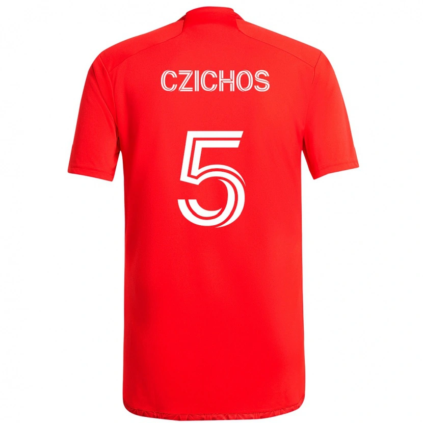 Danxen Femme Maillot Rafael Czichos #5 Rouge Blanc Tenues Domicile 2025/26 T-Shirt