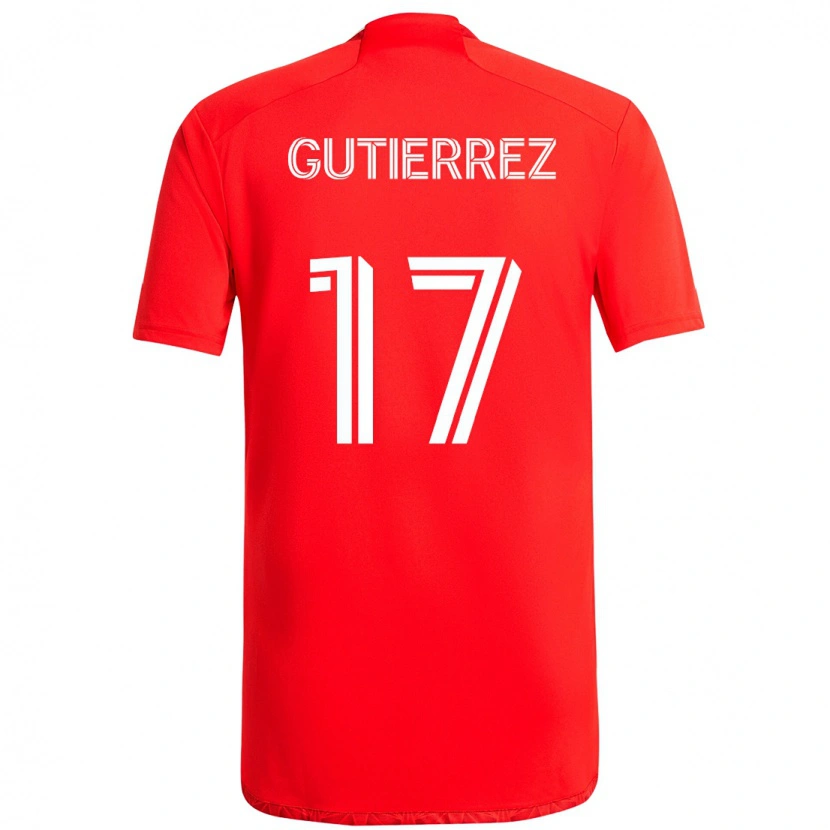 Danxen Femme Maillot Brian Gutiérrez #17 Rouge Blanc Tenues Domicile 2025/26 T-Shirt