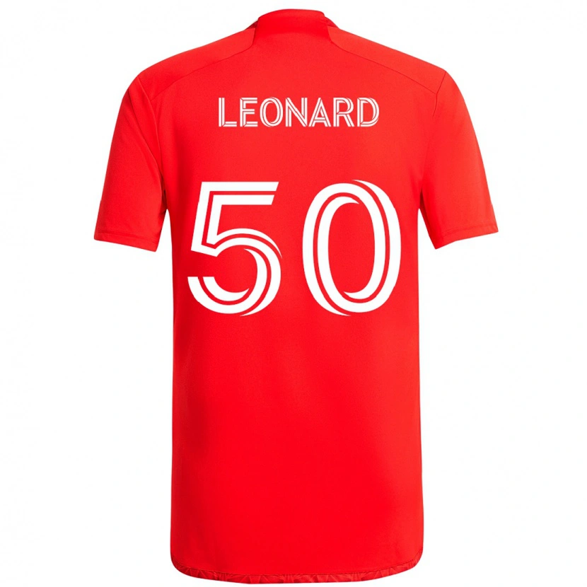 Danxen Femme Maillot Eric Leonard #50 Rouge Blanc Tenues Domicile 2025/26 T-Shirt