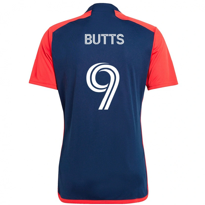 Danxen Femme Maillot Liam Butts #9 Blanc Bleu Tenues Domicile 2025/26 T-Shirt