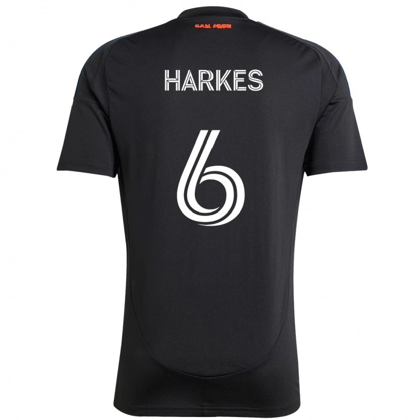 Danxen Femme Maillot Ian Harkes #6 Blanc Rouge Tenues Domicile 2025/26 T-Shirt