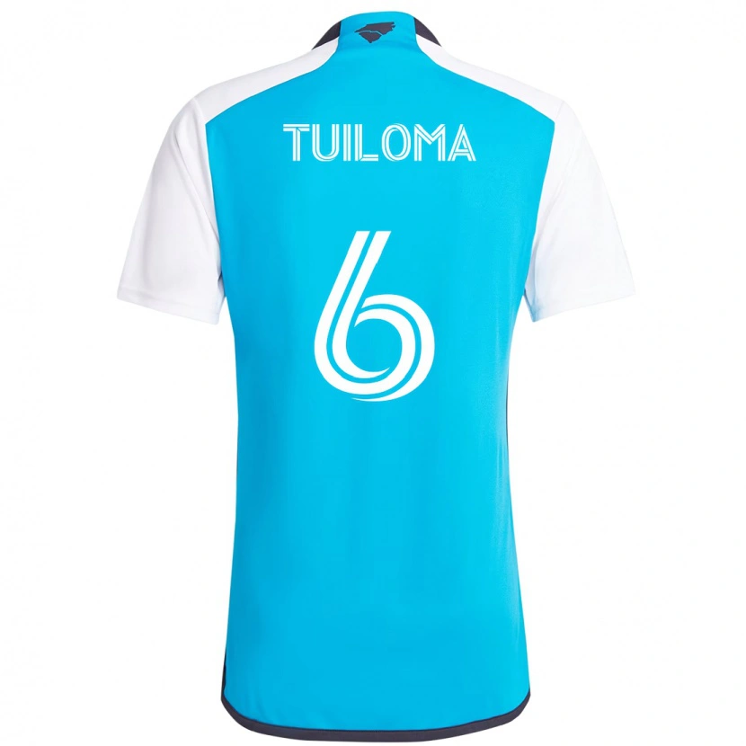 Danxen Femme Maillot Bill Tuiloma #6 Bleu Ciel Blanc Tenues Domicile 2025/26 T-Shirt