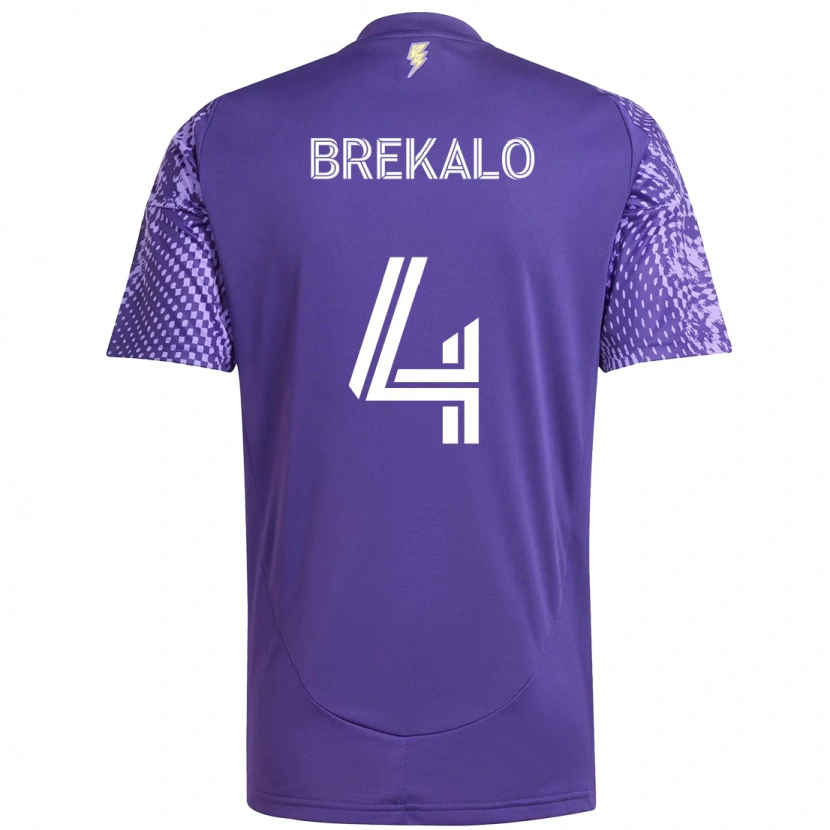 Danxen Femme Maillot David Brekalo #4 Violet Blanc Tenues Domicile 2025/26 T-Shirt