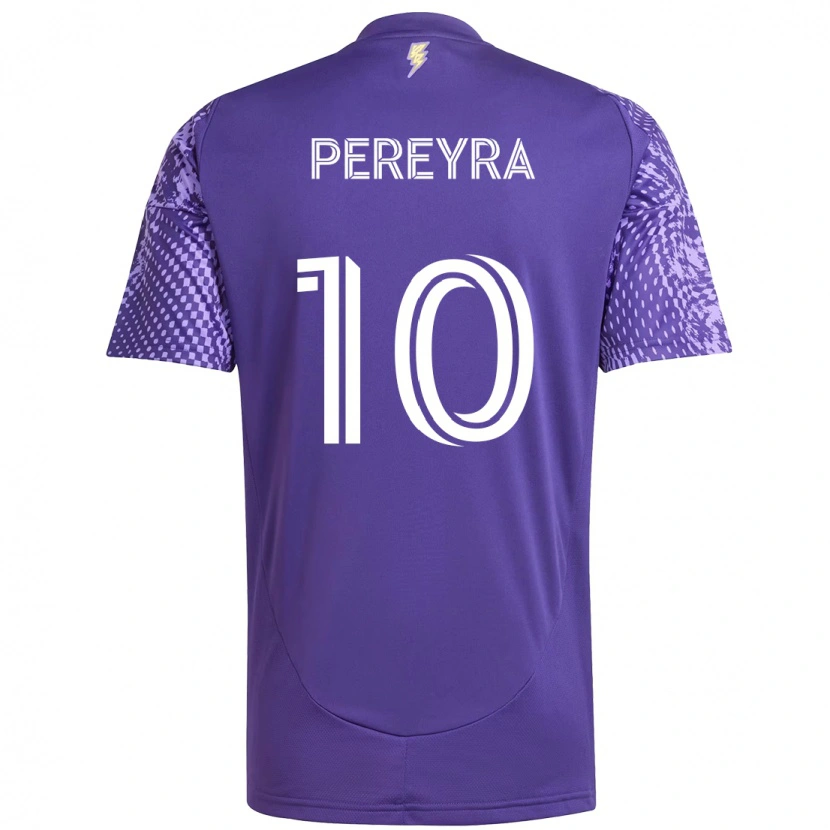 Danxen Femme Maillot Mauricio Pereyra #10 Violet Blanc Tenues Domicile 2025/26 T-Shirt