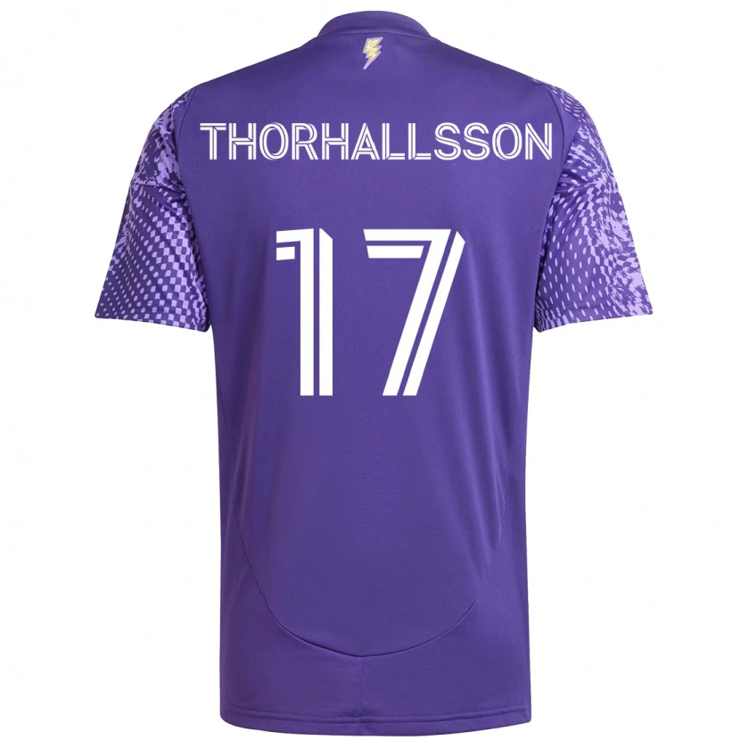 Danxen Femme Maillot Dagur Dan Thórhallsson #17 Violet Blanc Tenues Domicile 2025/26 T-Shirt