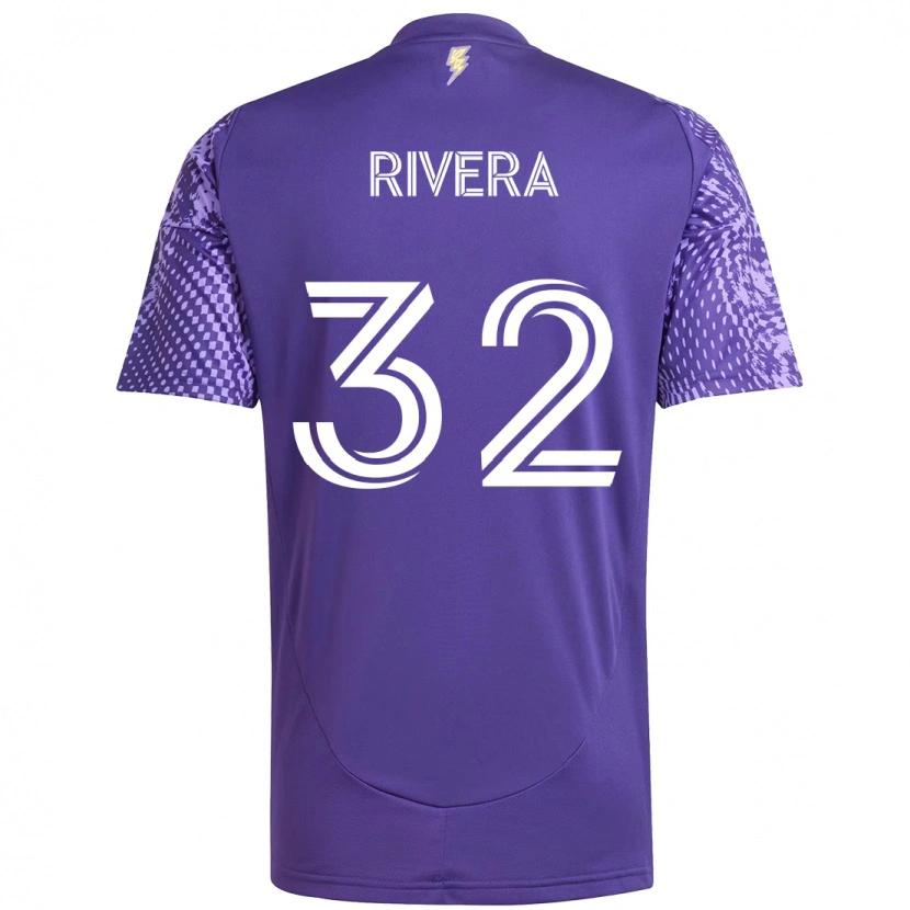 Danxen Femme Maillot Wilfredo Rivera #32 Violet Blanc Tenues Domicile 2025/26 T-Shirt