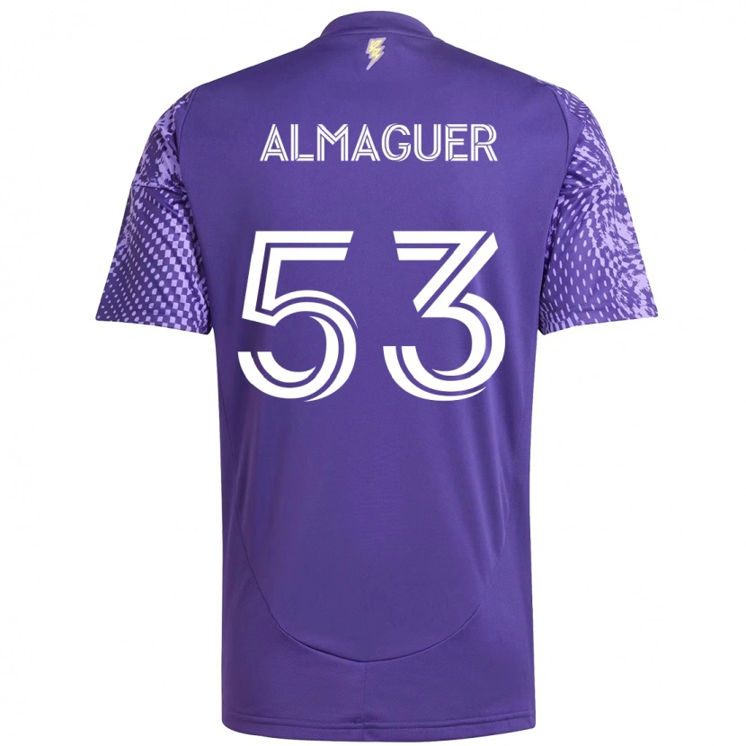 Danxen Femme Maillot Jorge Almaguer #53 Violet Blanc Tenues Domicile 2025/26 T-Shirt