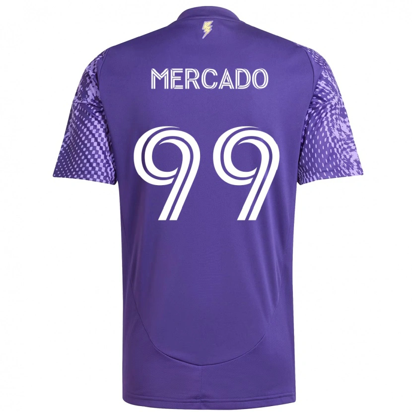 Danxen Femme Maillot Carlos Mercado #99 Violet Blanc Tenues Domicile 2025/26 T-Shirt