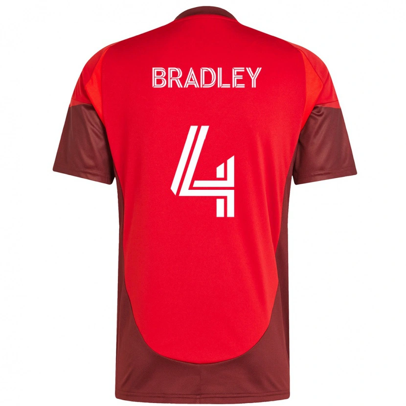 Danxen Femme Maillot Michael Bradley #4 Blanc Rouge Tenues Domicile 2025/26 T-Shirt