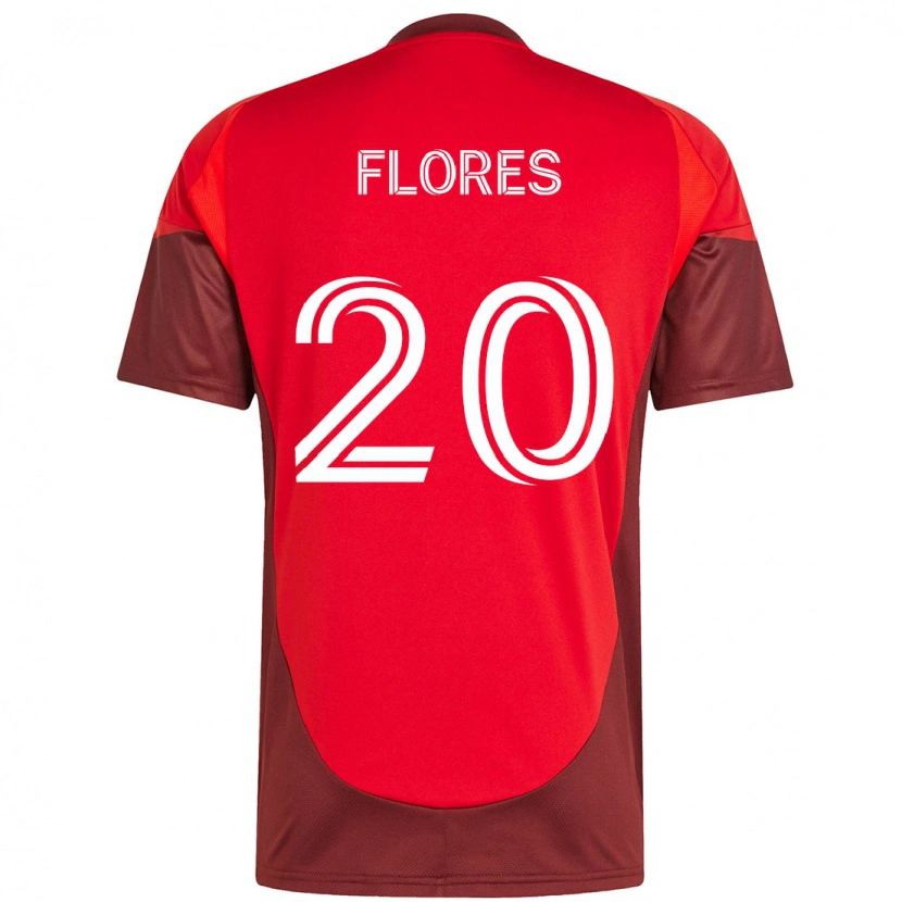 Danxen Femme Maillot Deybi Flores #20 Blanc Rouge Tenues Domicile 2025/26 T-Shirt