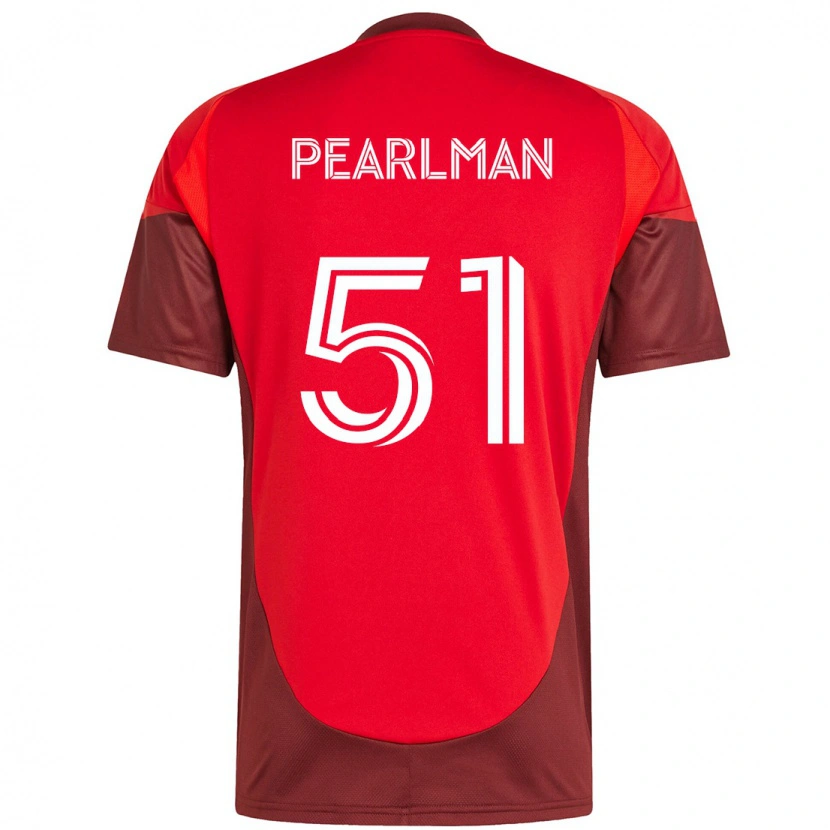 Danxen Femme Maillot Adam Pearlman #51 Blanc Rouge Tenues Domicile 2025/26 T-Shirt