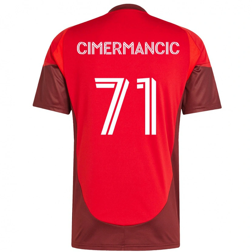 Danxen Femme Maillot Markus Cimermancic #71 Blanc Rouge Tenues Domicile 2025/26 T-Shirt