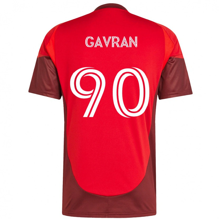 Danxen Femme Maillot Luka Gavran #90 Rouge Blanc Tenues Domicile 2025/26 T-Shirt