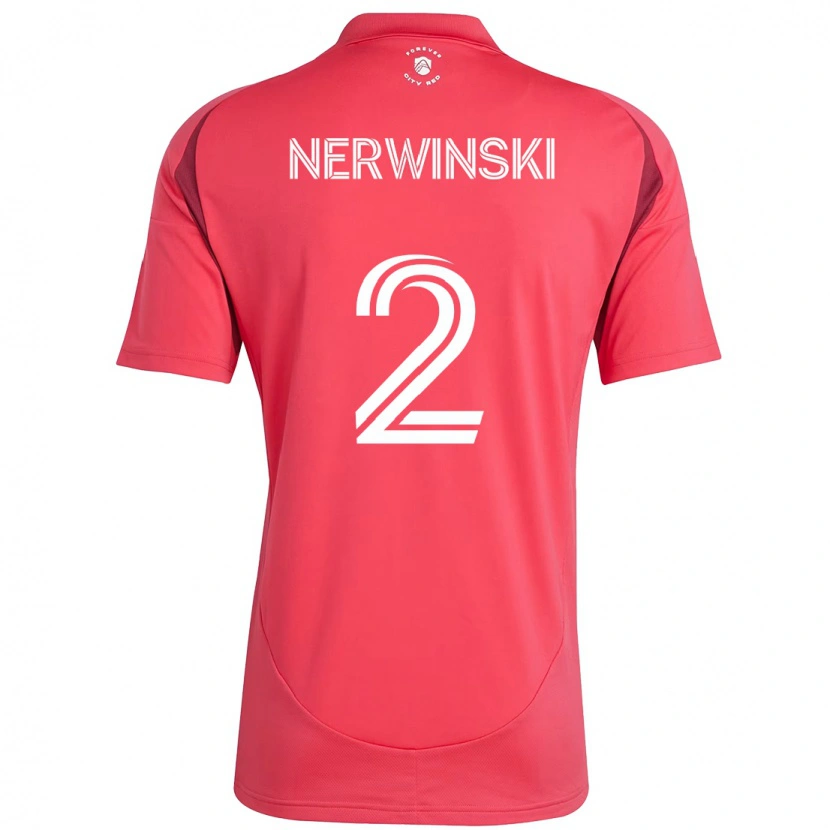 Danxen Femme Maillot Jake Nerwinski #2 Magenta Blanc Tenues Domicile 2025/26 T-Shirt