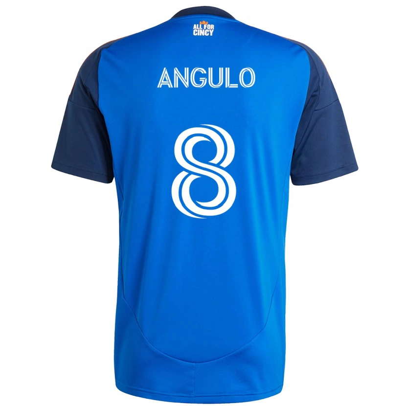Danxen Femme Maillot Marco Angulo #8 Bleu Foncé Orange Tenues Domicile 2025/26 T-Shirt