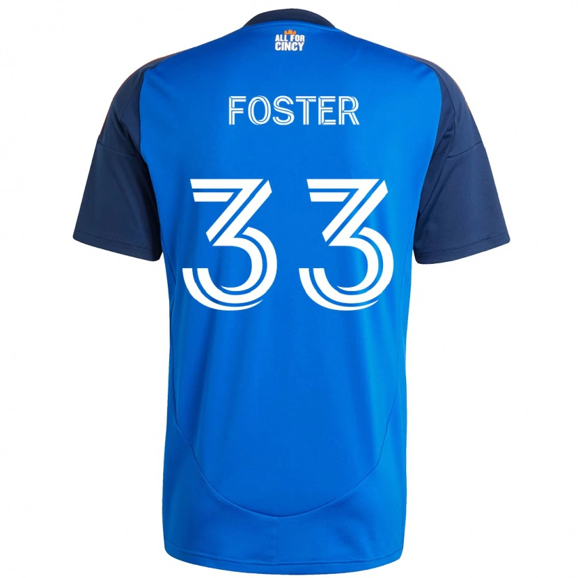Danxen Femme Maillot Isaiah Foster #33 Blanc Bleu Orange Tenues Domicile 2025/26 T-Shirt
