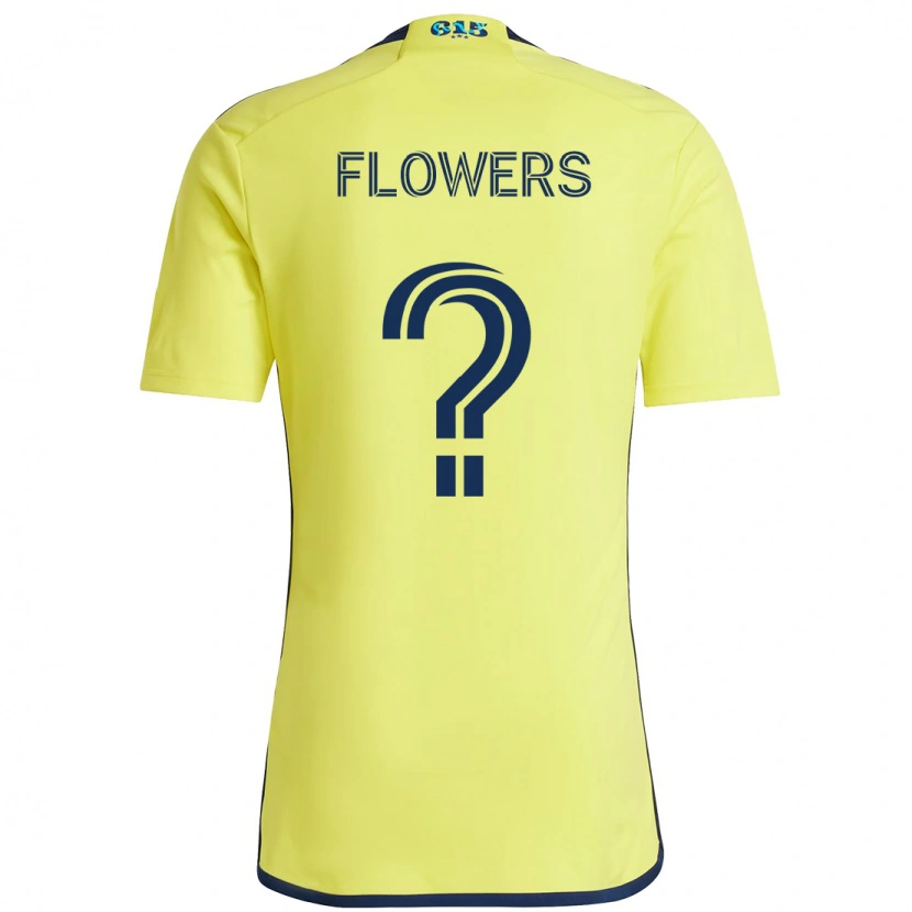 Danxen Femme Maillot Ashton Flowers #0 Jaune Bleu Marine Tenues Domicile 2025/26 T-Shirt