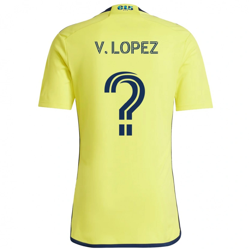 Danxen Femme Maillot Alejandro Velazquez-Lopez #0 Jaune Bleu Marine Tenues Domicile 2025/26 T-Shirt