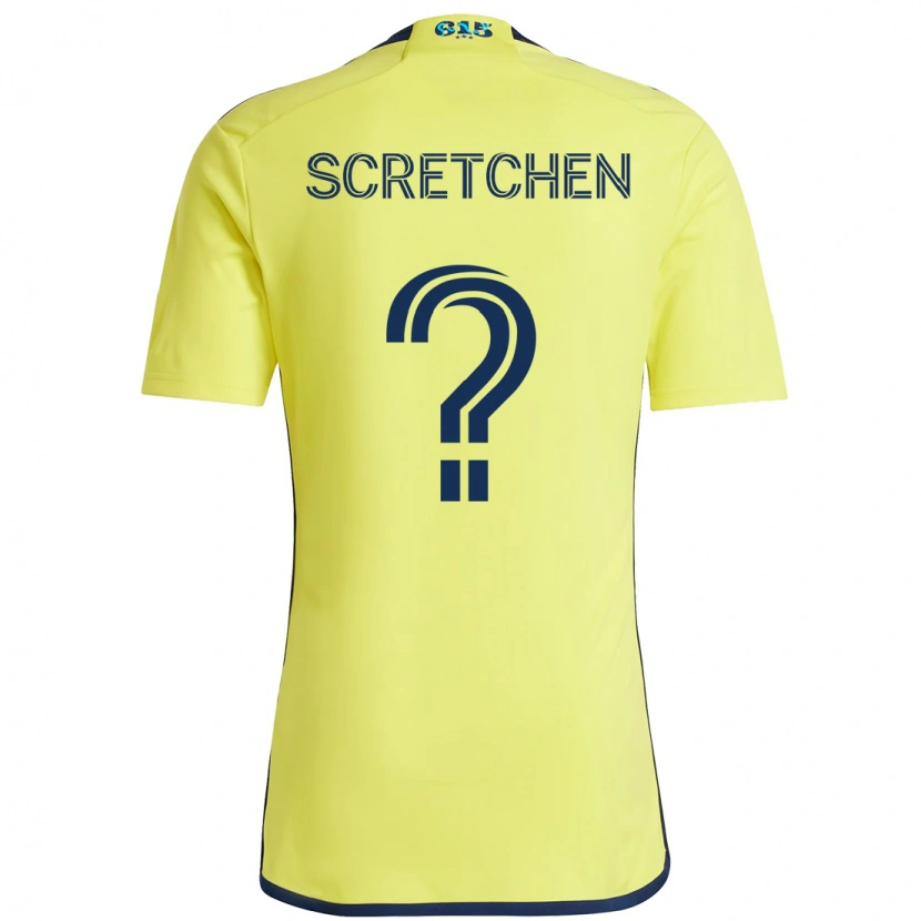 Danxen Femme Maillot Cannon Scretchen #0 Jaune Bleu Marine Tenues Domicile 2025/26 T-Shirt