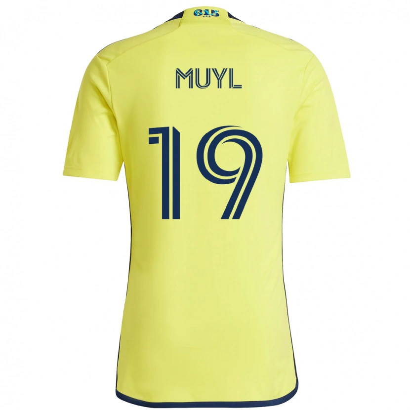 Danxen Femme Maillot Alex Muyl #19 Jaune Bleu Marine Tenues Domicile 2025/26 T-Shirt