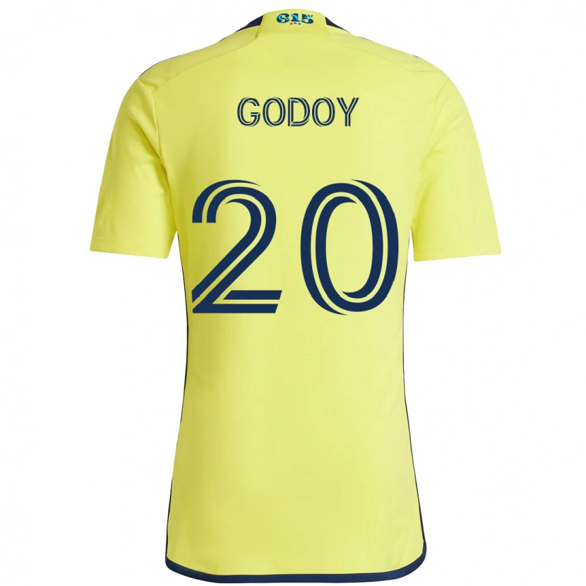Danxen Femme Maillot Aníbal Godoy #20 Jaune Bleu Marine Tenues Domicile 2025/26 T-Shirt