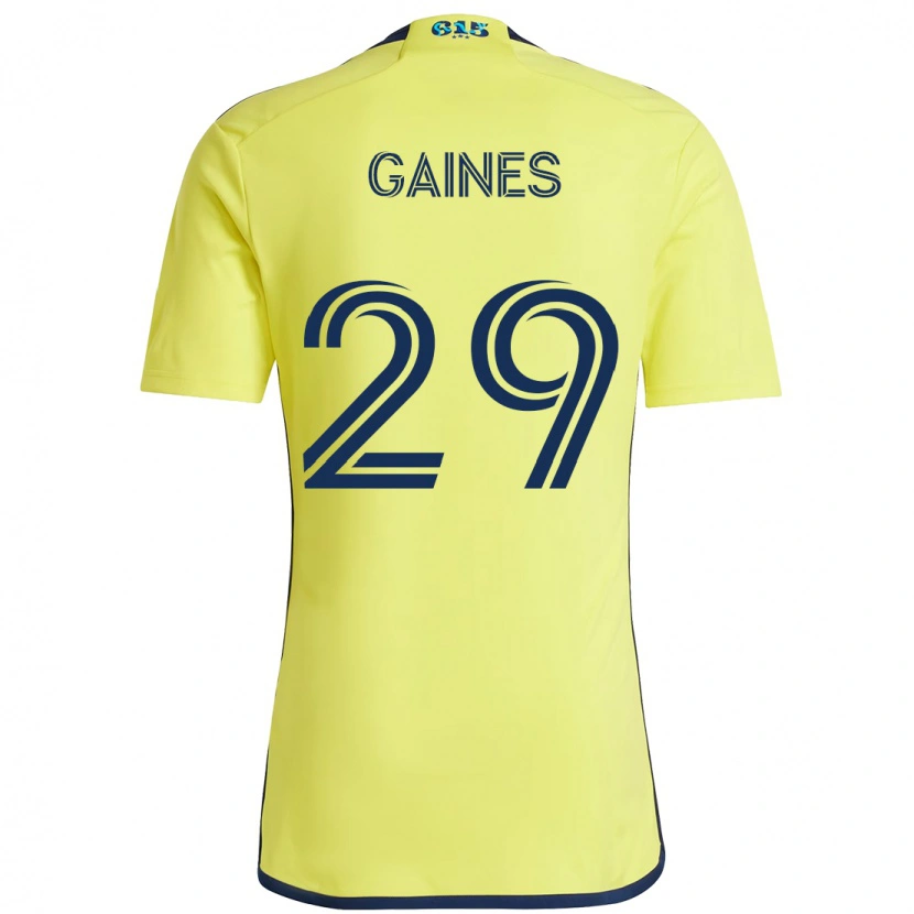 Danxen Femme Maillot Julian Gaines #29 Jaune Bleu Marine Tenues Domicile 2025/26 T-Shirt