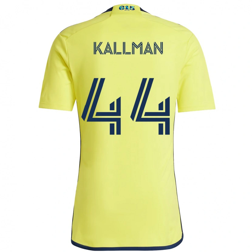 Danxen Femme Maillot Brent Kallman #44 Jaune Bleu Marine Tenues Domicile 2025/26 T-Shirt
