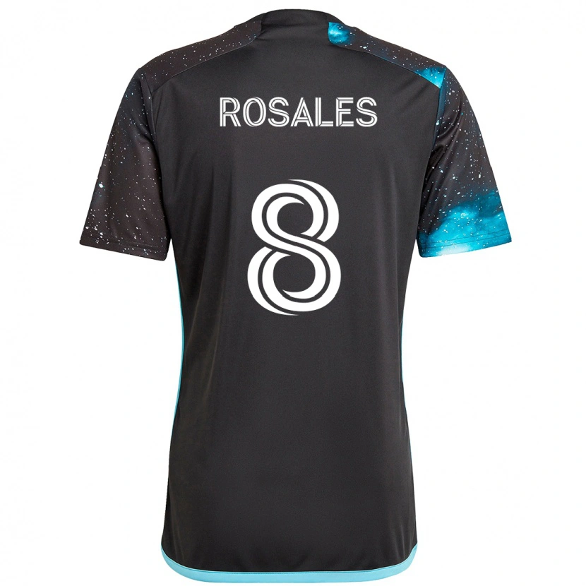 Danxen Femme Maillot Joseph Rosales #8 Noir Bleu Tenues Domicile 2025/26 T-Shirt