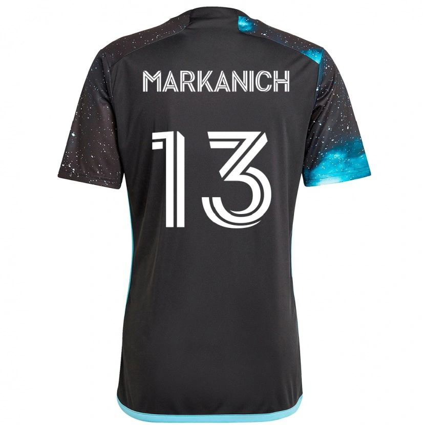 Danxen Femme Maillot Anthony Markanich Jr. #13 Noir Bleu Tenues Domicile 2025/26 T-Shirt