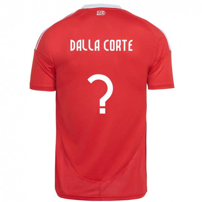 Danxen Femme Maillot João Dalla Corte #0 Rouge Blanc Tenues Domicile 2025/26 T-Shirt