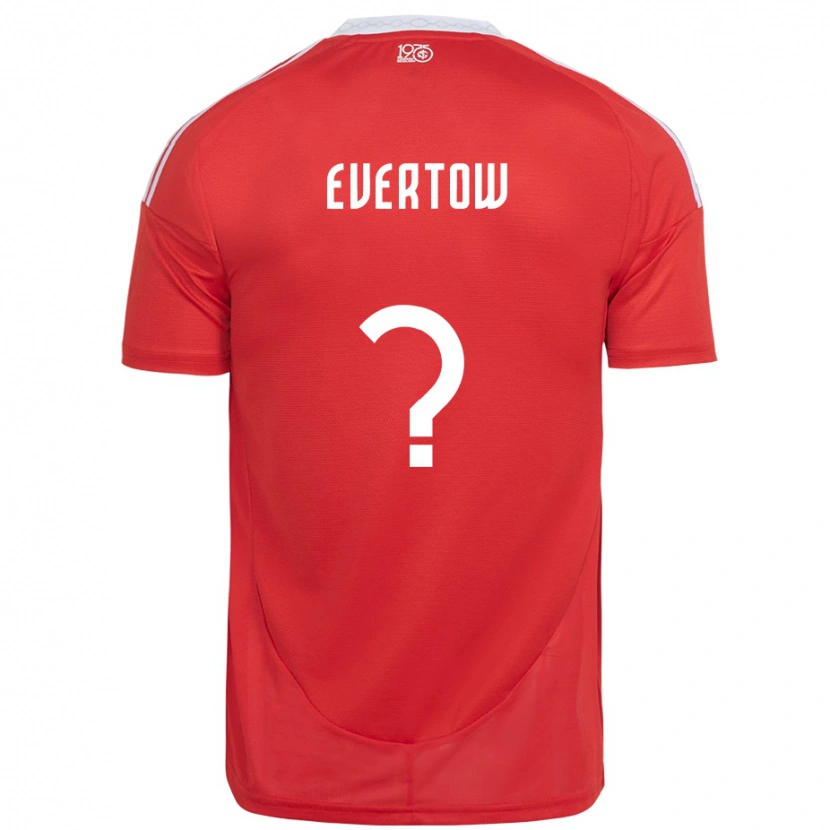 Danxen Femme Maillot Evertow #0 Blanc Rouge Tenues Domicile 2025/26 T-Shirt