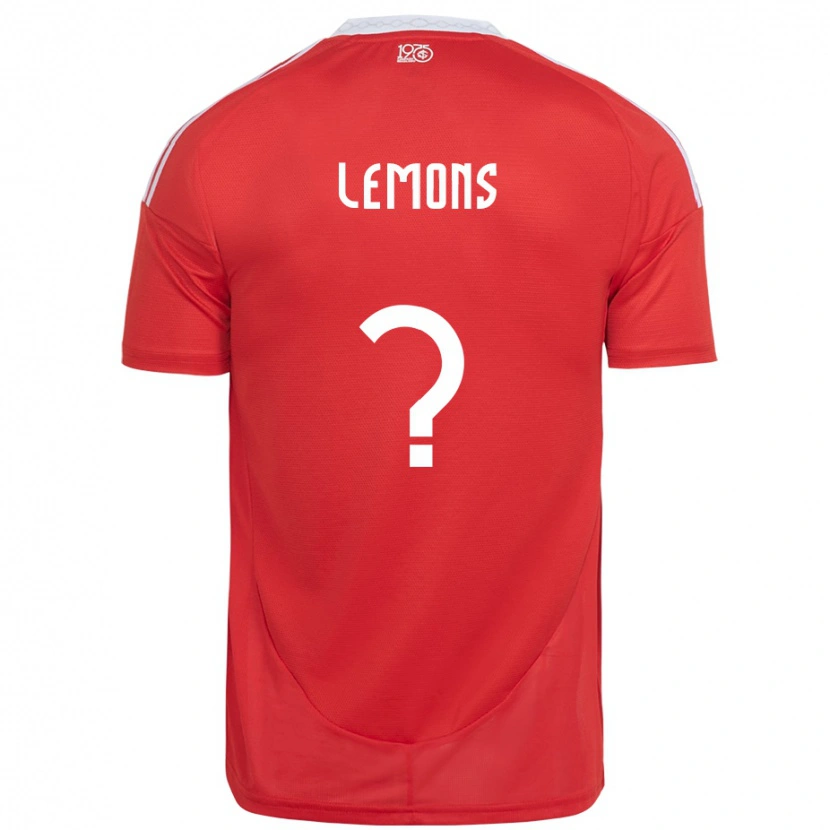 Danxen Femme Maillot Matheus Lemons #0 Blanc Rouge Tenues Domicile 2025/26 T-Shirt