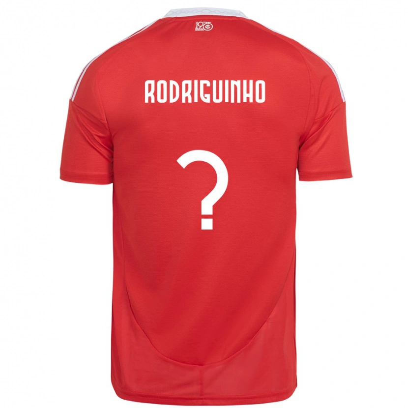 Danxen Femme Maillot Rodriguinho #0 Rouge Blanc Tenues Domicile 2025/26 T-Shirt