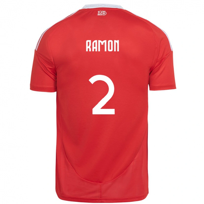 Danxen Femme Maillot Ramon #2 Blanc Rouge Tenues Domicile 2025/26 T-Shirt