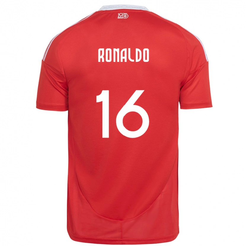 Danxen Femme Maillot Ronaldo #16 Blanc Rouge Tenues Domicile 2025/26 T-Shirt