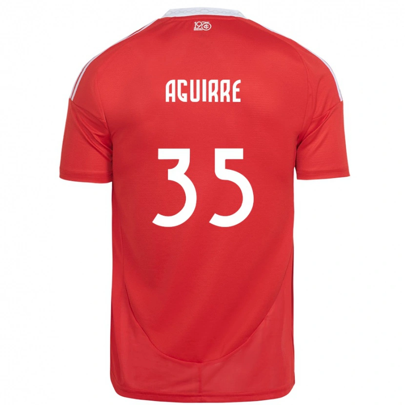 Danxen Femme Maillot Braian Aguirre #35 Blanc Rouge Tenues Domicile 2025/26 T-Shirt