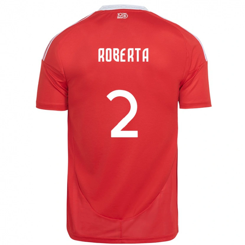Danxen Femme Maillot Roberta #2 Blanc Rouge Tenues Domicile 2025/26 T-Shirt