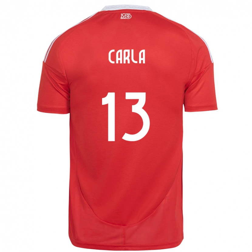 Danxen Femme Maillot Carla #13 Rouge Blanc Tenues Domicile 2025/26 T-Shirt