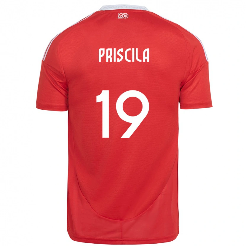 Danxen Femme Maillot Priscila #19 Blanc Rouge Tenues Domicile 2025/26 T-Shirt